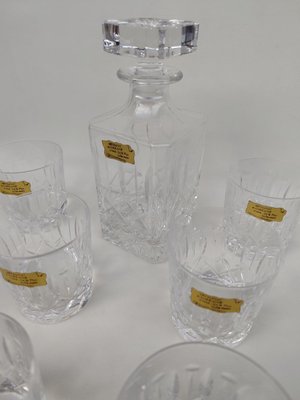 Lorraine Crystal Whiskey Service, 1980s, Set of 7-EHL-2040606