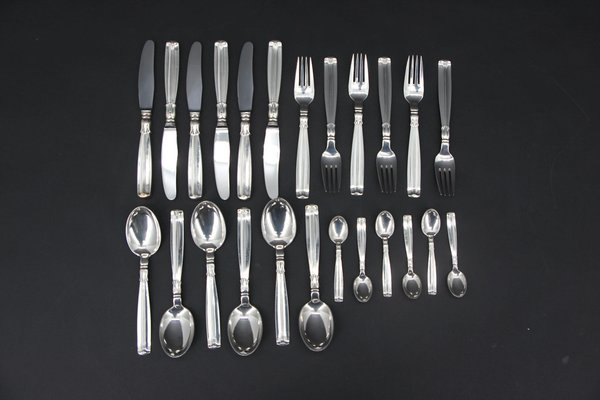 Lotus Cutlery in Silver 830, 1940s, Set of 24-DQ-1802123