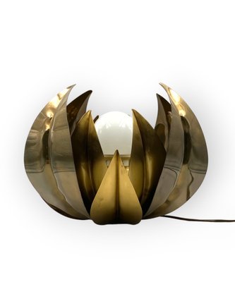 Lotus Flower Floor or Table Lamp in Brass attributed to Bottega Gadda, Italy, 1970s-TXN-1749599