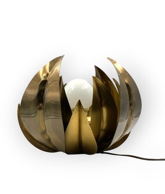 Lotus Flower Floor or Table Lamp in Brass attributed to Bottega Gadda, Italy, 1970s-TXN-1749599