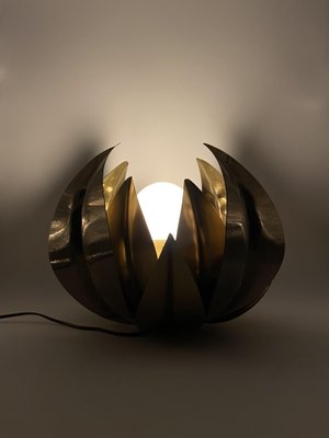 Lotus Flower Floor or Table Lamp in Brass attributed to Bottega Gadda, Italy, 1970s-TXN-1749599