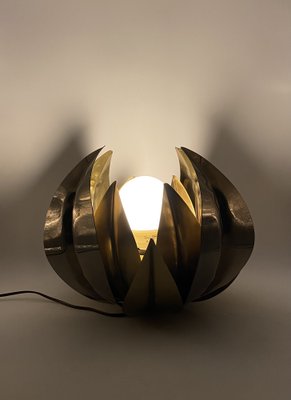 Lotus Flower Floor or Table Lamp in Brass attributed to Bottega Gadda, Italy, 1970s-TXN-1749599