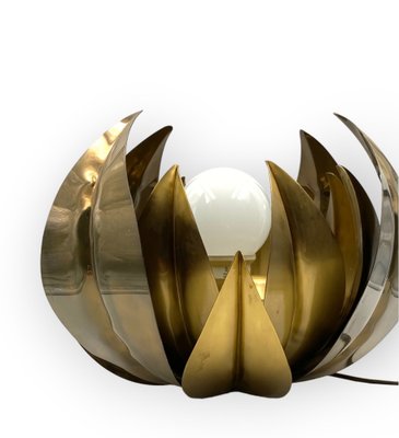 Lotus Flower Floor or Table Lamp in Brass attributed to Bottega Gadda, Italy, 1970s-TXN-1749599