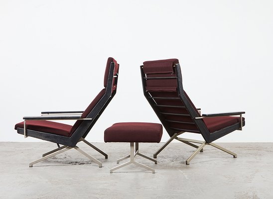 Lotus Lounge Chairs and Ottoman by Rob Parry for Gelderland, 1960s, Set of 3-BPT-1482981