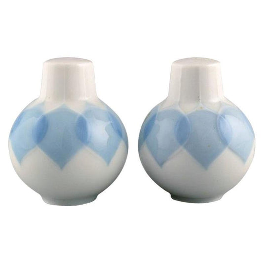 Lotus Salt and Pepper Shaker in Porcelain by Bjorn Wiinblad for Rosenthal, Set of 2