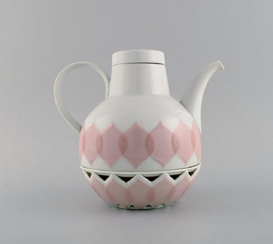 Lotus Teapot with Heater by Bjørn Wiinblad for Rosenthal, 1980s, Set of 3