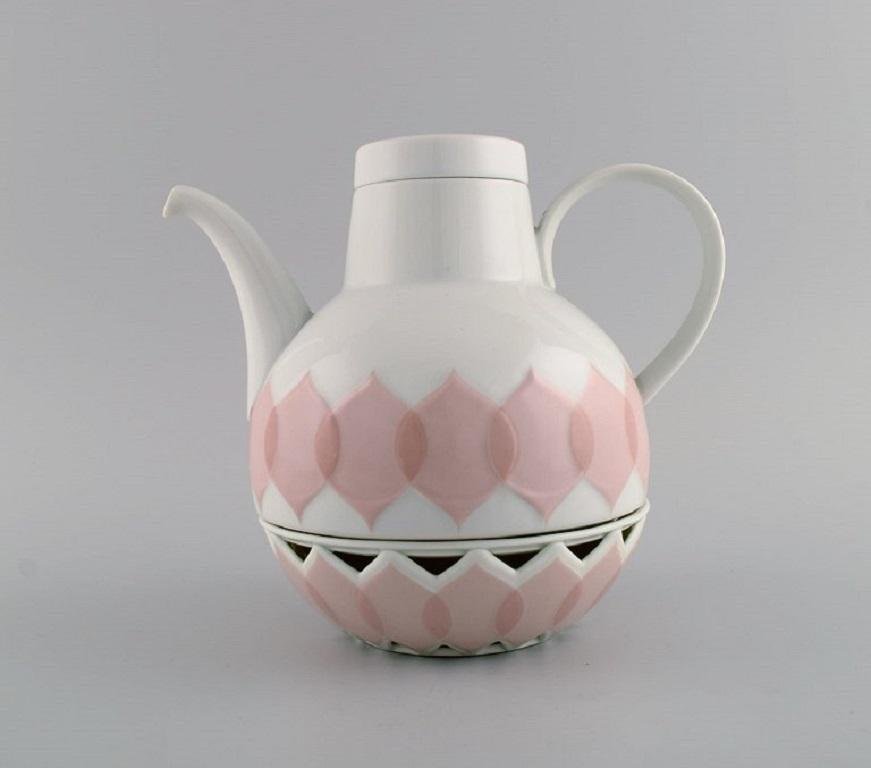 Lotus Teapot with Heater by Bjørn Wiinblad for Rosenthal, 1980s, Set of 3