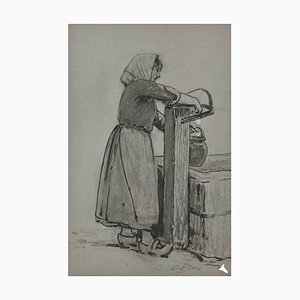 Louis Emile Adan, Woman, Original Drawing, Early 20th-Century-ZCI-1262077