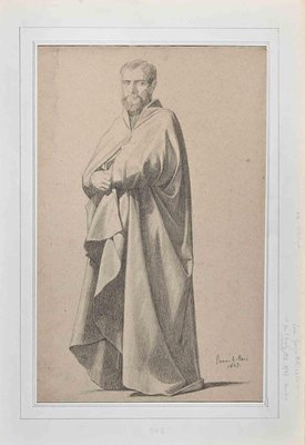 Louis Georges Brillouin, Portrait of Man, Drawing in Pencil, 19th Century-ZCI-1423447