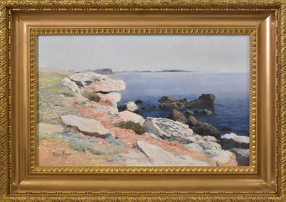 Louis Haas, Seascape, Oil on Canvas, 20th Century, Framed-YVI-1768946