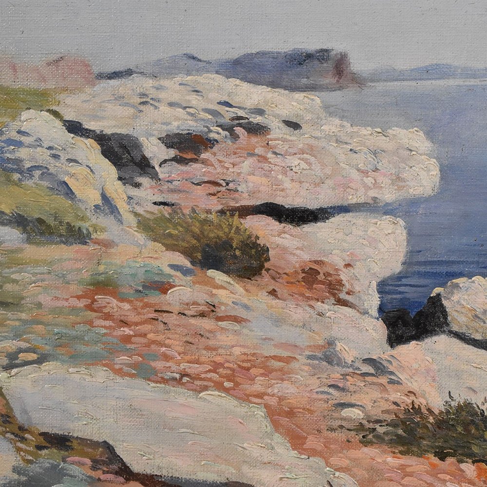 Louis Haas, Seascape, Oil on Canvas, 20th Century, Framed