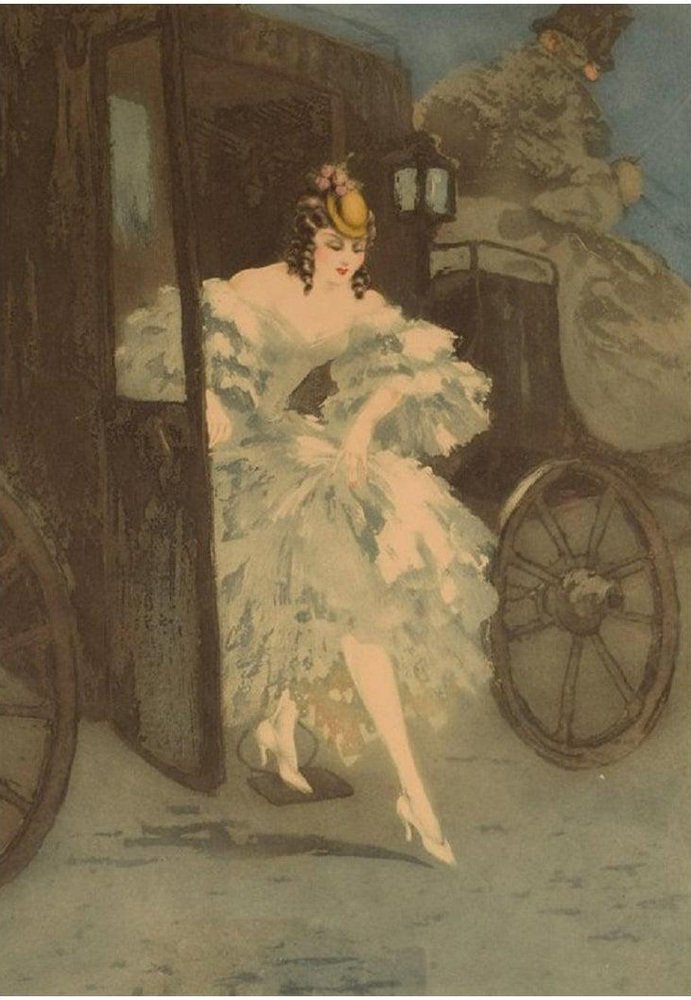 Louis Icart, Arrival, 1920s, Etching on Paper