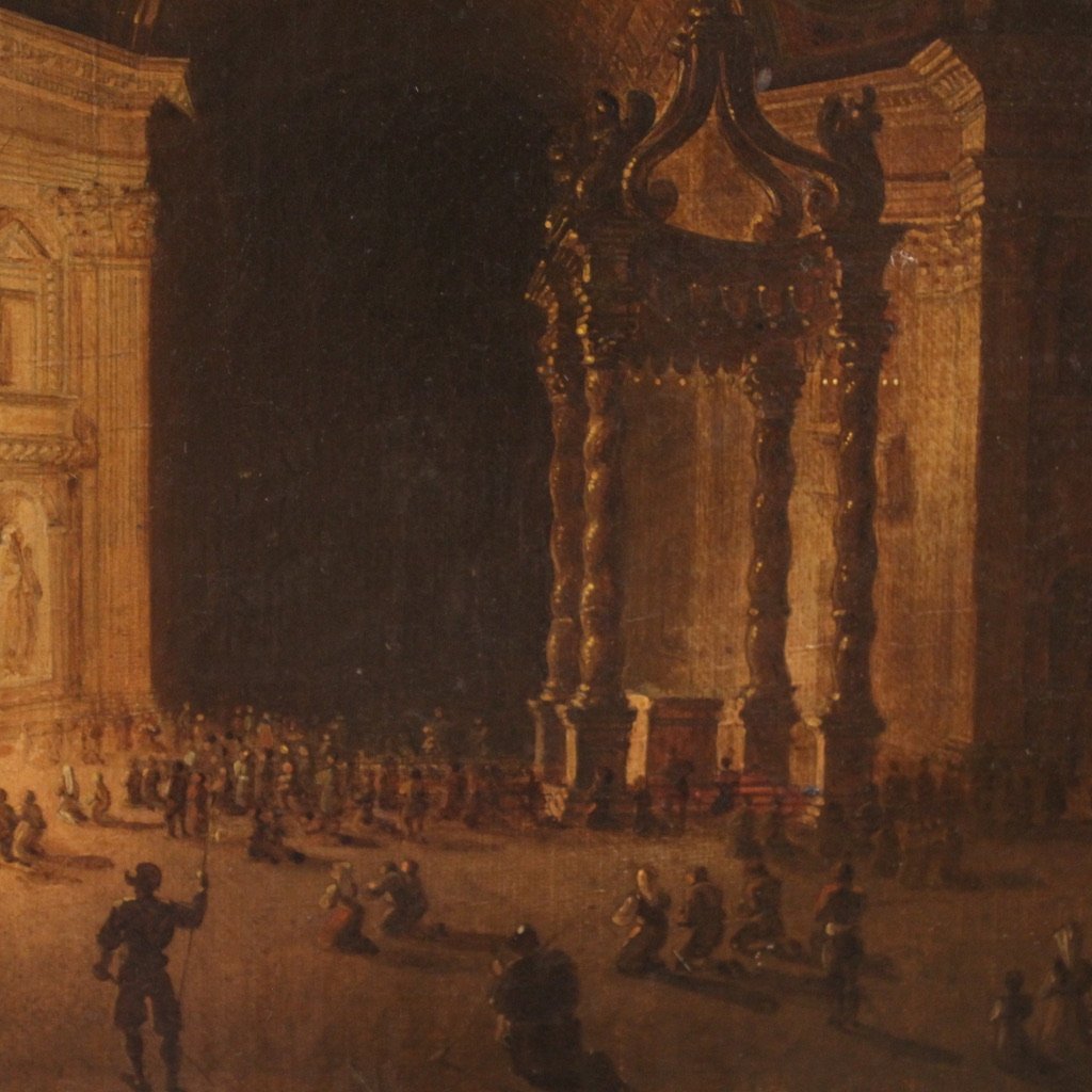 Louis Jean Desprez, View of the Interior of St. Peter's, 1790, Oil on Canvas, Framed