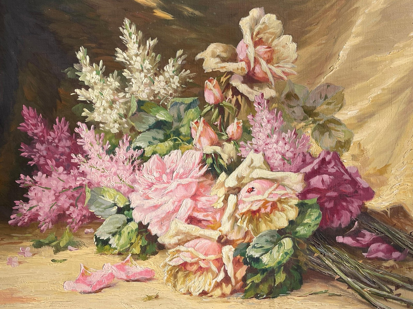 Louis Lartigau, Bouquet of Flowers, Oil on Canvas, 19th Century