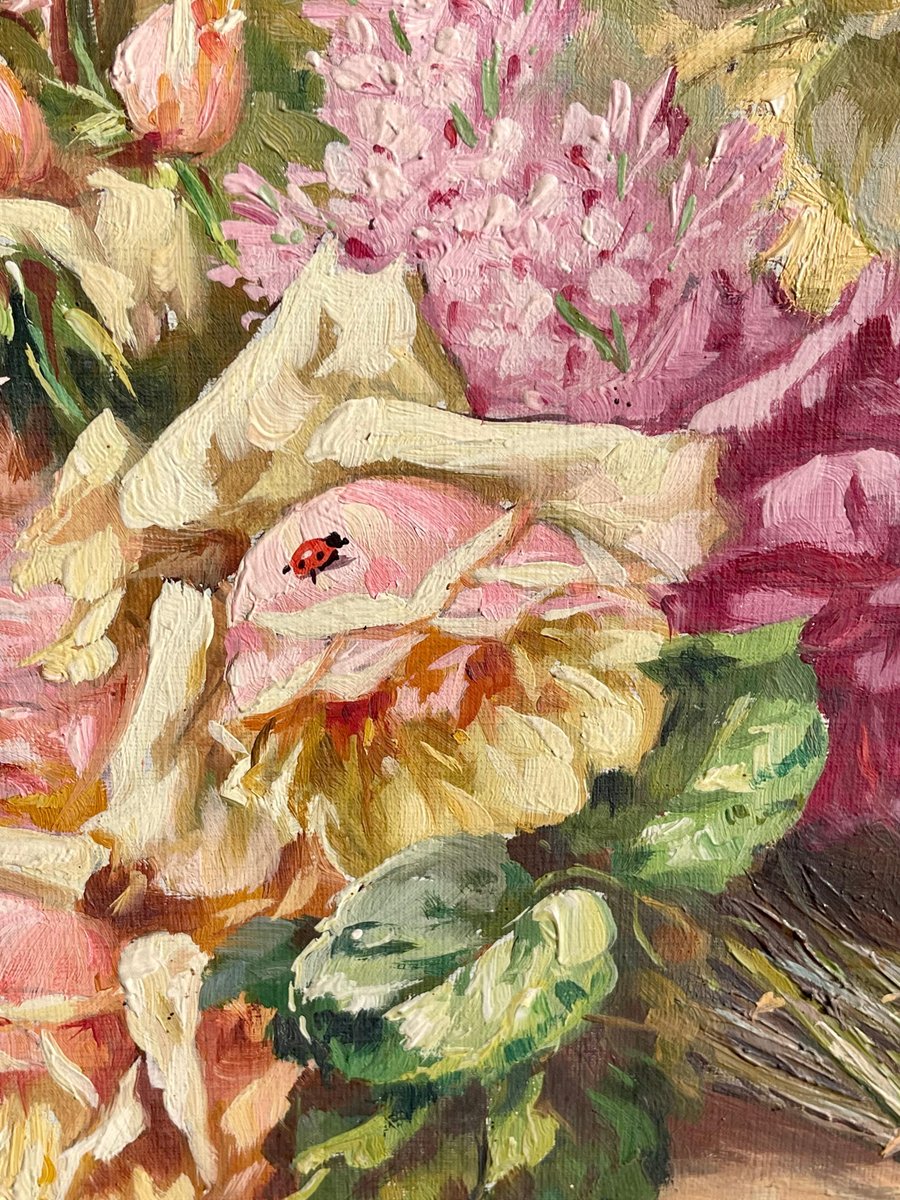 Louis Lartigau, Bouquet of Flowers, Oil on Canvas, 19th Century