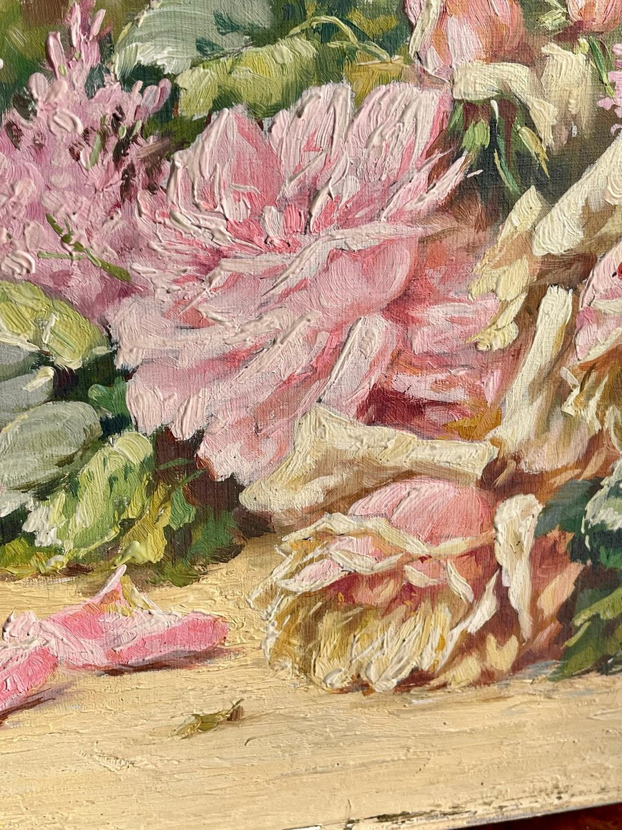 Louis Lartigau, Bouquet of Flowers, Oil on Canvas, 19th Century