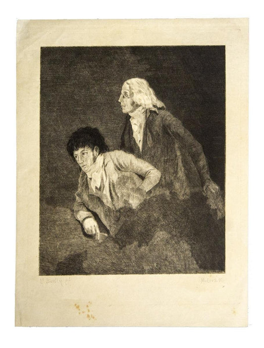 Louis-Léopold Boilly, Homage To Goya, Etching, 19th Century