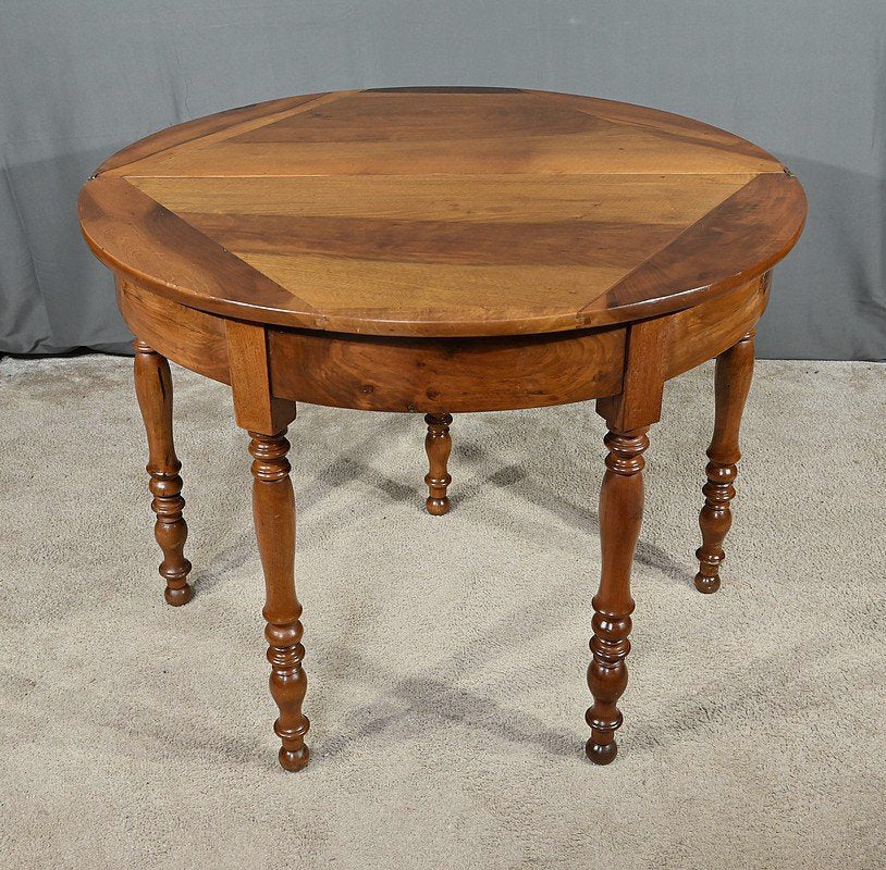 Louis Philippe 1st Part 19th Century Half-Moon Walnut Console Table