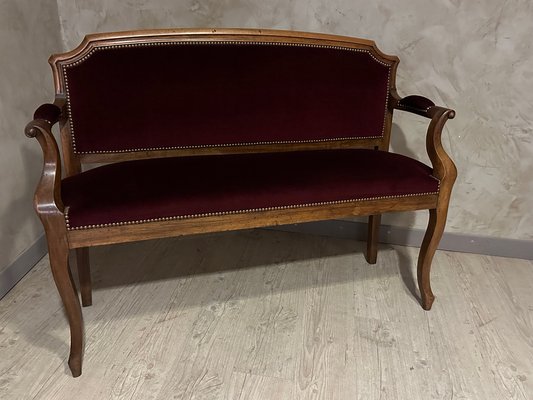 Louis Philippe Bench in Velour-BFK-1806008