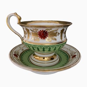 Louis-Philippe Cup and Saucer in Paris Porcelain-QKG-1720337