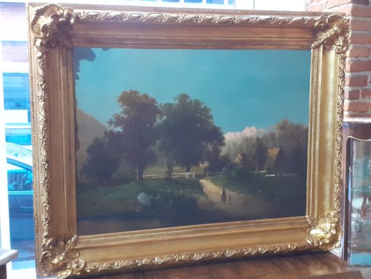 Louis Philippe Era Artist, Landscape, 1800s, Oil on Canvas, Framed-AKA-1794660