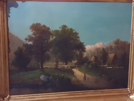 Louis Philippe Era Artist, Landscape, 1800s, Oil on Canvas, Framed-AKA-1794660