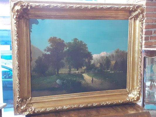 Louis Philippe Era Artist, Landscape, 1800s, Oil on Canvas, Framed-AKA-1794660