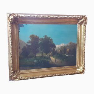 Louis Philippe Era Artist, Landscape, 1800s, Oil on Canvas, Framed-AKA-1794660