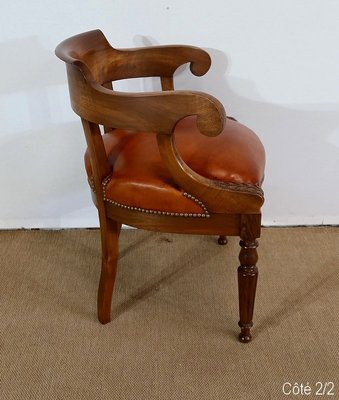 Louis Philippe Era Massive Walnut Office Chair-RVK-1319358