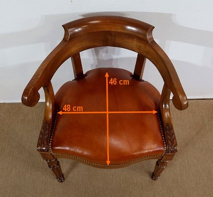 Louis Philippe Era Massive Walnut Office Chair-RVK-1319358