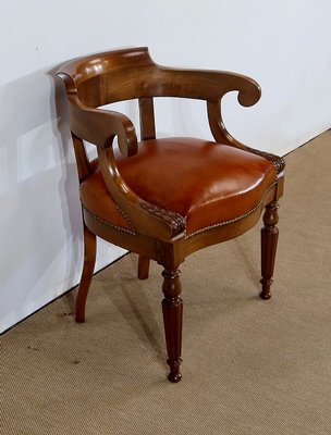 Louis Philippe Era Massive Walnut Office Chair-RVK-1319358