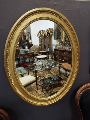 Louis Philippe Golden Leaf Oval Mirror-IBO-1251335