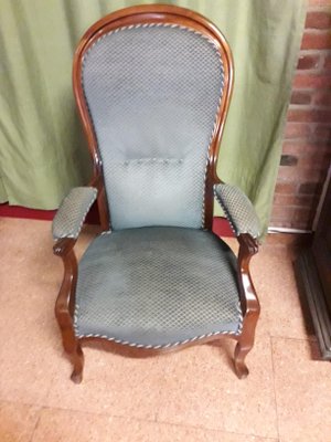 Louis Philippe Walnut Lounge Chair-AKA-708566