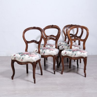 Louis Philippe Wooden Chairs, Set of 6-XSG-2043002