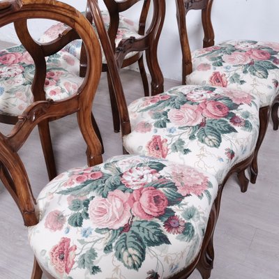 Louis Philippe Wooden Chairs, Set of 6-XSG-2043002