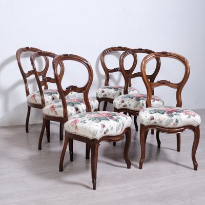 Louis Philippe Wooden Chairs, Set of 6-XSG-2043002