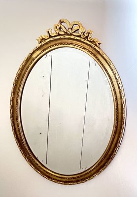 Louis Seize Oval Shaped Giltwood Mirror from Deknudt, Belgium, 1950s-WZZ-1352840