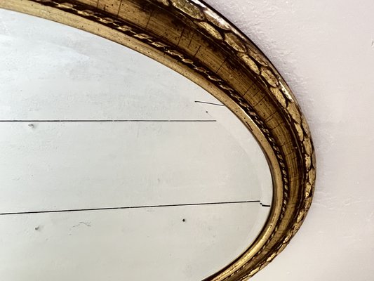 Louis Seize Oval Shaped Giltwood Mirror from Deknudt, Belgium, 1950s-WZZ-1352840