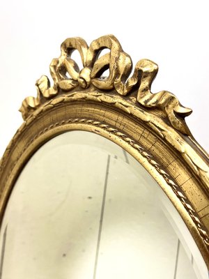 Louis Seize Oval Shaped Giltwood Mirror from Deknudt, Belgium, 1950s-WZZ-1352840