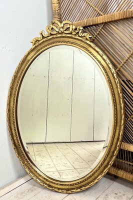 Louis Seize Oval Shaped Giltwood Mirror from Deknudt, Belgium, 1950s-WZZ-1352840