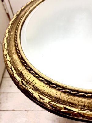 Louis Seize Oval Shaped Giltwood Mirror from Deknudt, Belgium, 1950s-WZZ-1352840