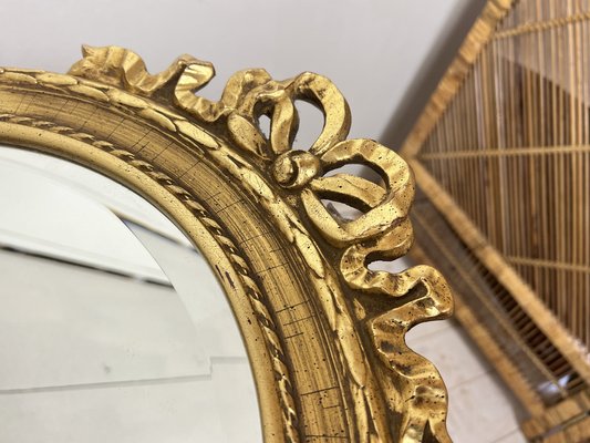 Louis Seize Oval Shaped Giltwood Mirror from Deknudt, Belgium, 1950s-WZZ-1352840