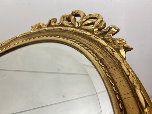 Louis Seize Oval Shaped Giltwood Mirror from Deknudt, Belgium, 1950s-WZZ-1352840