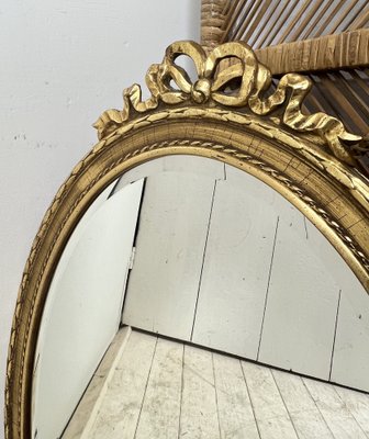 Louis Seize Oval Shaped Giltwood Mirror from Deknudt, Belgium, 1950s-WZZ-1352840