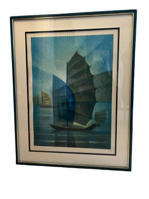 Louis Toffoli, Les Jonques, Lithograph, Framed-EUT-1806249