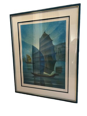 Louis Toffoli, Les Jonques, Lithograph, Framed-EUT-1806249