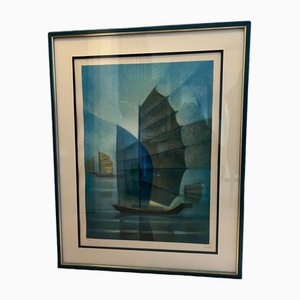 Louis Toffoli, Les Jonques, Lithograph, Framed-EUT-1806249