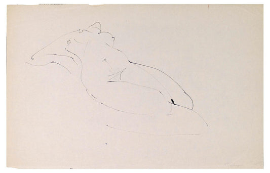 Louis Touchagues, Naked Woman Lying, Artwork, Mid-20th Century