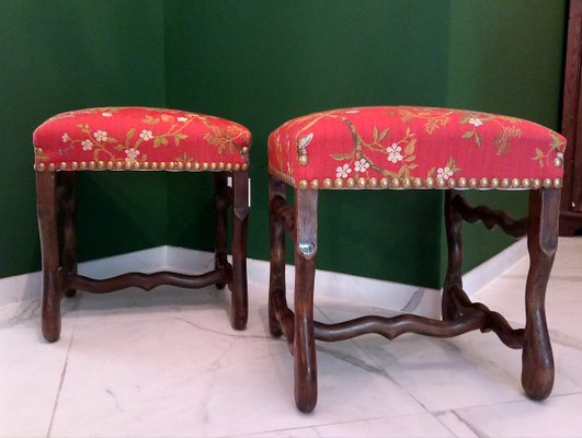 Louis XIII Stools, 1950s, Set of 2-LXX-2008391