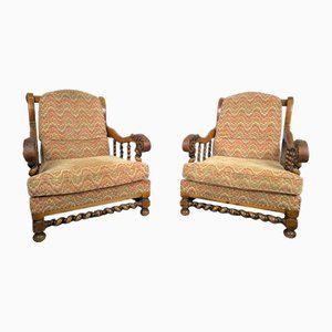 Louis XIII Style Armchairs, Set of 2-HLV-2033136